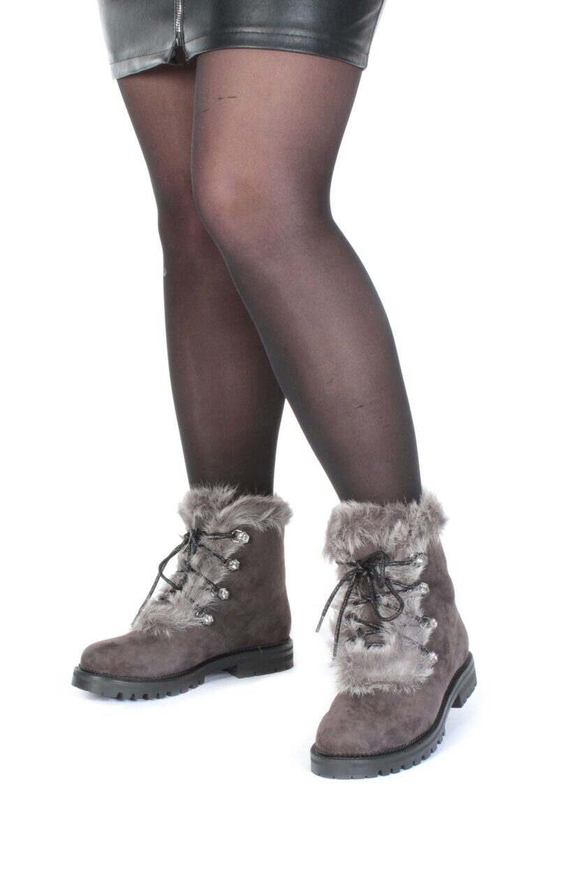 04-AH25-1 Ботинки зимние женские (натуральная замша, натуральный мех)