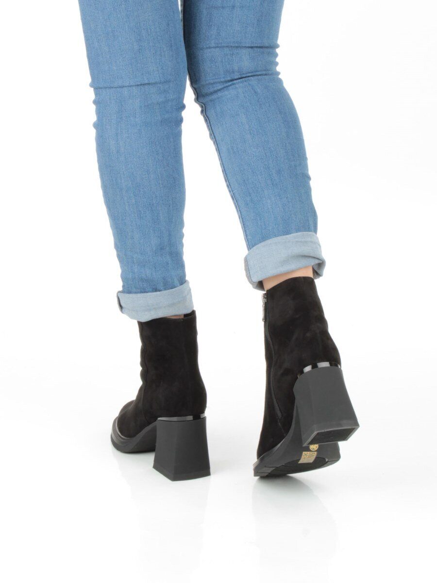 04-M3-9203 BLACK Ботильоны зимние женские (натуральная замша, натуральный мех)