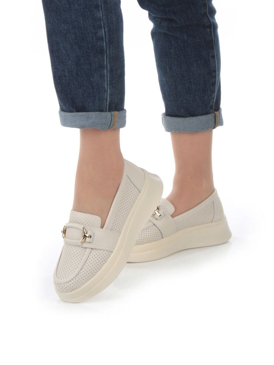 03-PDD169-2 BEIGE Полуботинки женские (натуральная кожа)