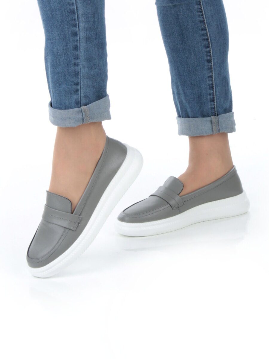 03-ZL-8501 DK. GRAY Полуботинки женские (натуральная кожа)
