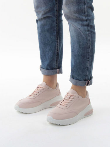 03-YH262-2 PINK Кроссовки женские (натуральная кожа)