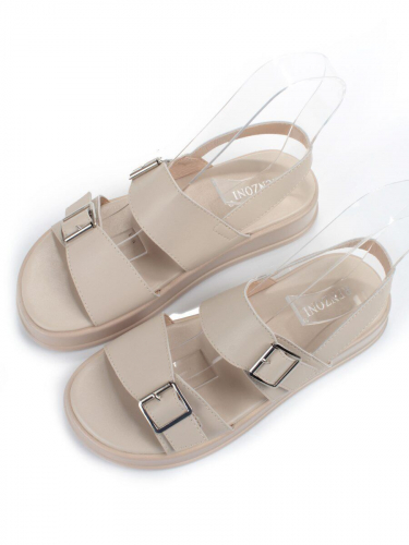 08-PEAQ196-2 LT. BEIGE Босоножки женские (натуральная кожа)