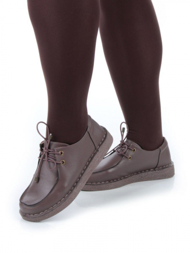 01-D7583-6 BROWN Ботинки демисезонные женские (натуральная кожа)