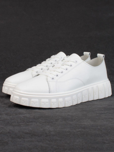 05-PDXL162-1 WHITE Кроссовки женские (натуральная кожа)