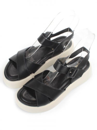 08-PEY256-2 BLACK Босоножки женские (натуральная кожа)