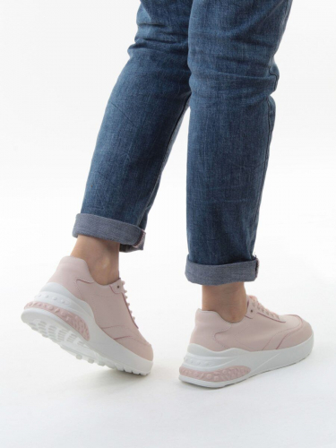 03-YH262-2 PINK Кроссовки женские (натуральная кожа)