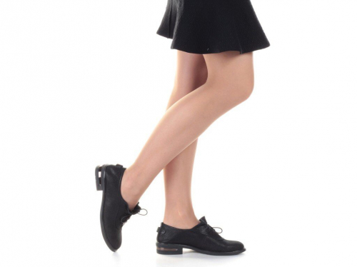 03-S49-T49 S19-121 Y1058 BLACK Полуботинки женские (натуральная кожа)