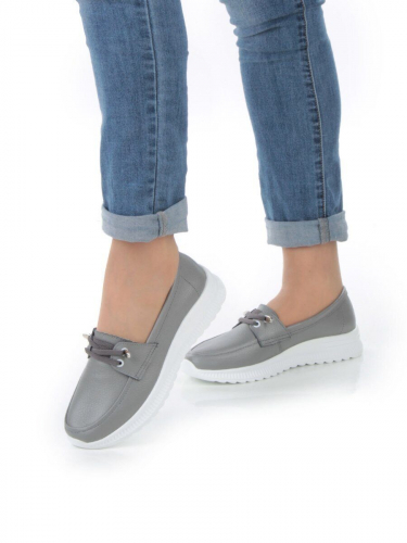 03-ZL-8861-1 DK. GRAY Полуботинки женские (натуральная кожа)