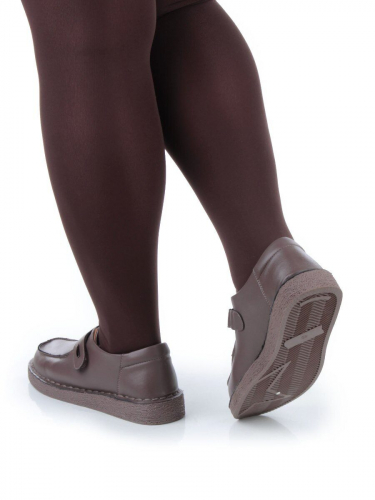 01-D7581-6 BROWN Ботинки демисезонные женские (натуральная кожа)