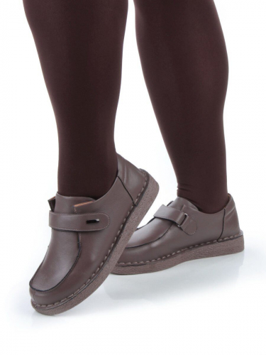 01-D7581-6 BROWN Ботинки демисезонные женские (натуральная кожа)