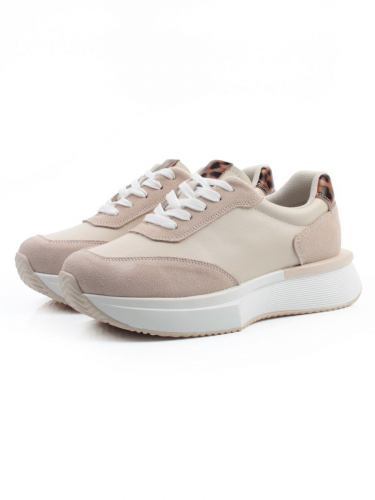 03-YG497-2 BEIGE Кроссовки женские (натуральная кожа)