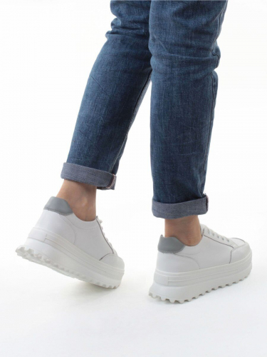 03-YC282-1 WHITE Кроссовки женские (натуральная кожа)
