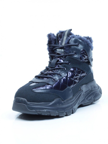 04-8524-2 DARK BLUE Ботинки женские зимние (искусственные материалы)
