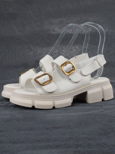 08-PEAG61-1 LT. BEIGE Босоножки женские (натуральная кожа)