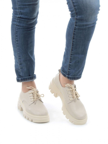 03-HY11-1D LT. BEIGE Полуботинки женские (натуральная кожа)