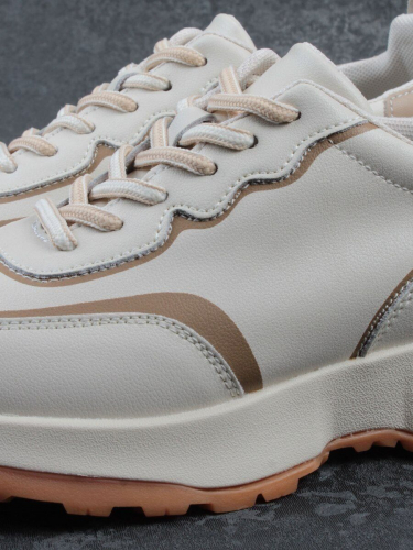 03-YC353-1 BEIGE Кроссовки женские (натуральная кожа)