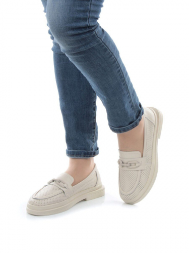 03-HY16-1D BEIGE Лоферы женские (натуральная кожа)