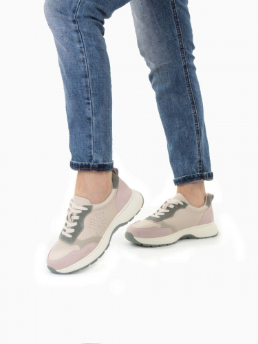 03-YC527-1 BEIGE Кроссовки женские (натуральная кожа)