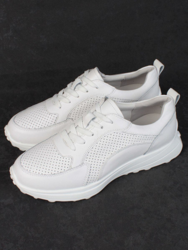 05-HY24-1D WHITE Кроссовки женские (натуральная кожа)