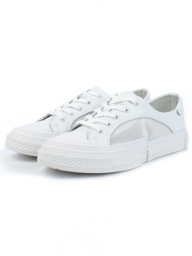 05-PDXL46-1 WHITE Кроссовки женские (натуральная кожа)