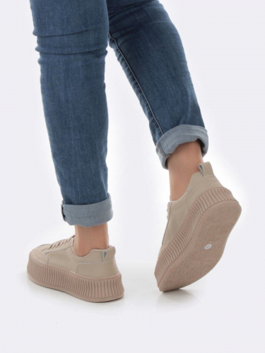 05-P8201-2 DK. BEIGE Кроссовки женские (натуральная кожа)
