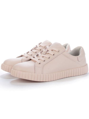 05-PDA175-3 BEIGE/PINK Кроссовки женские (натуральная кожа)