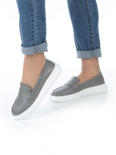 03-ZL-8501 DK. GRAY Полуботинки женские (натуральная кожа)