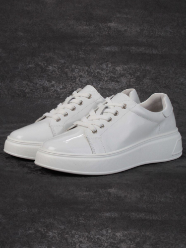 05-PDD215-2 WHITE Кроссовки женские (натуральная кожа)