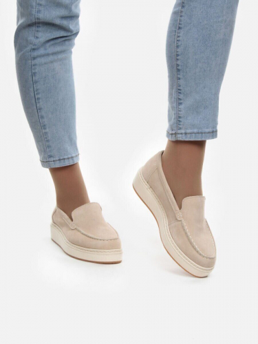 03-5060-5 BEIGE Лоферы женские (натуральная замша)