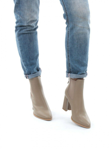 01-PCT168-2 DK.BEIGE Ботинки Челси демисезонные женские (натуральная кожа, байка)