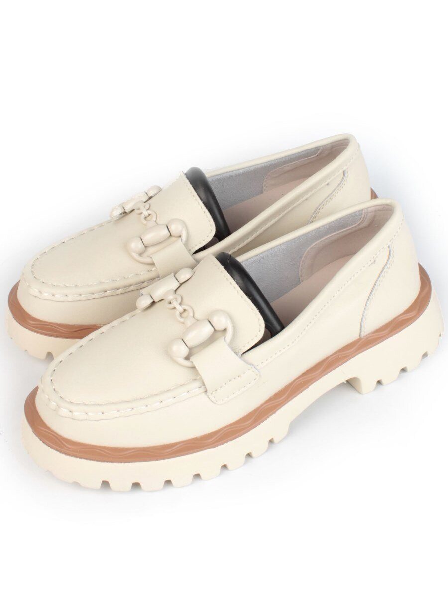 03-HY6-1D BEIGE Лоферы женские (натуральная кожа)