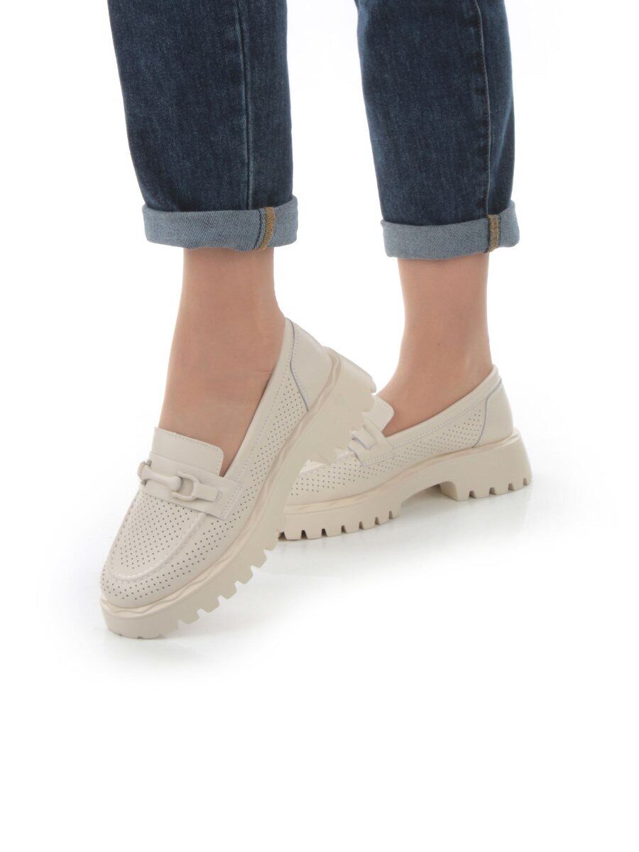 03-PDD179-2 BEIGE Лоферы женские (натуральная кожа)
