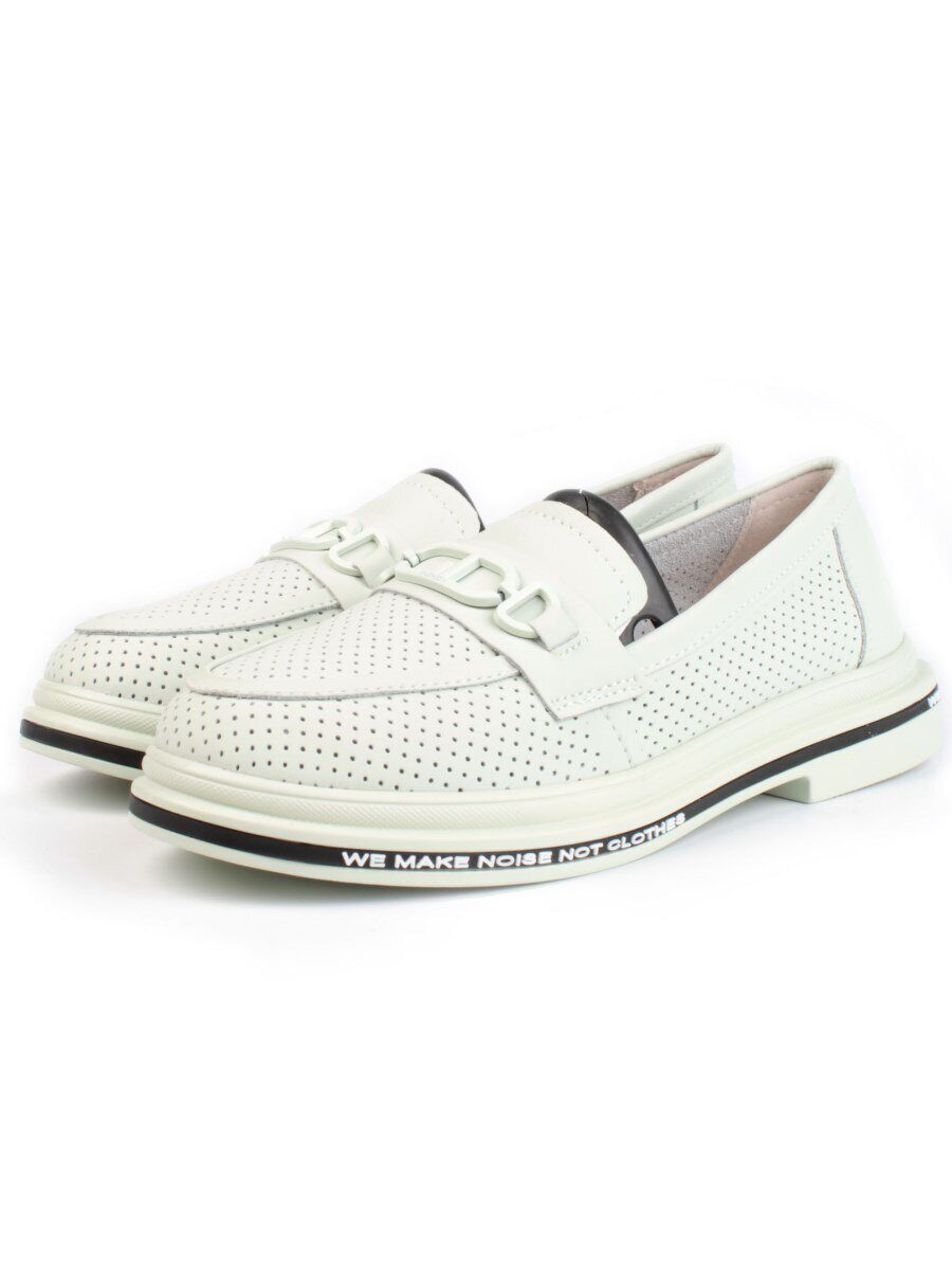 03-PDD170-6 LT. GREEN Лоферы женские (натуральная кожа)