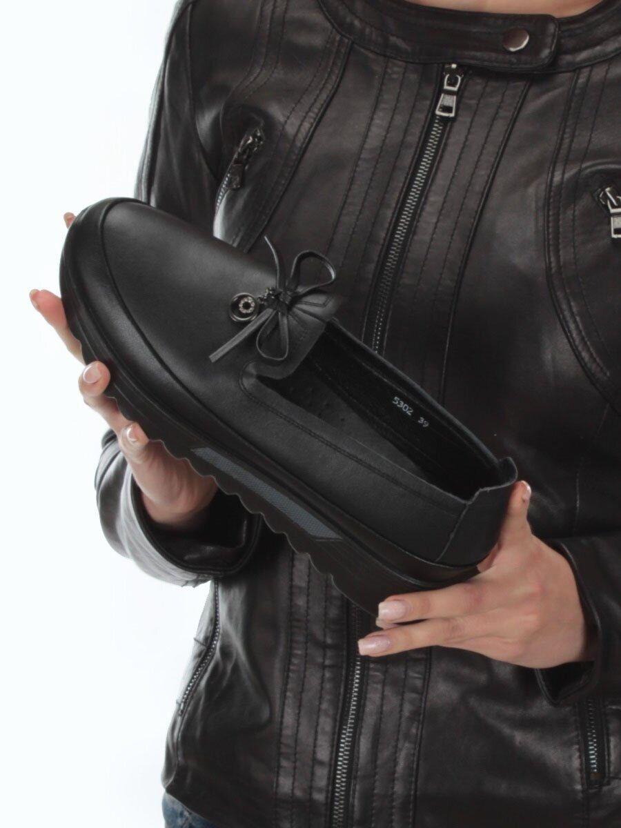 03-5302 BLACK Полуботинки женские (натуральная кожа)