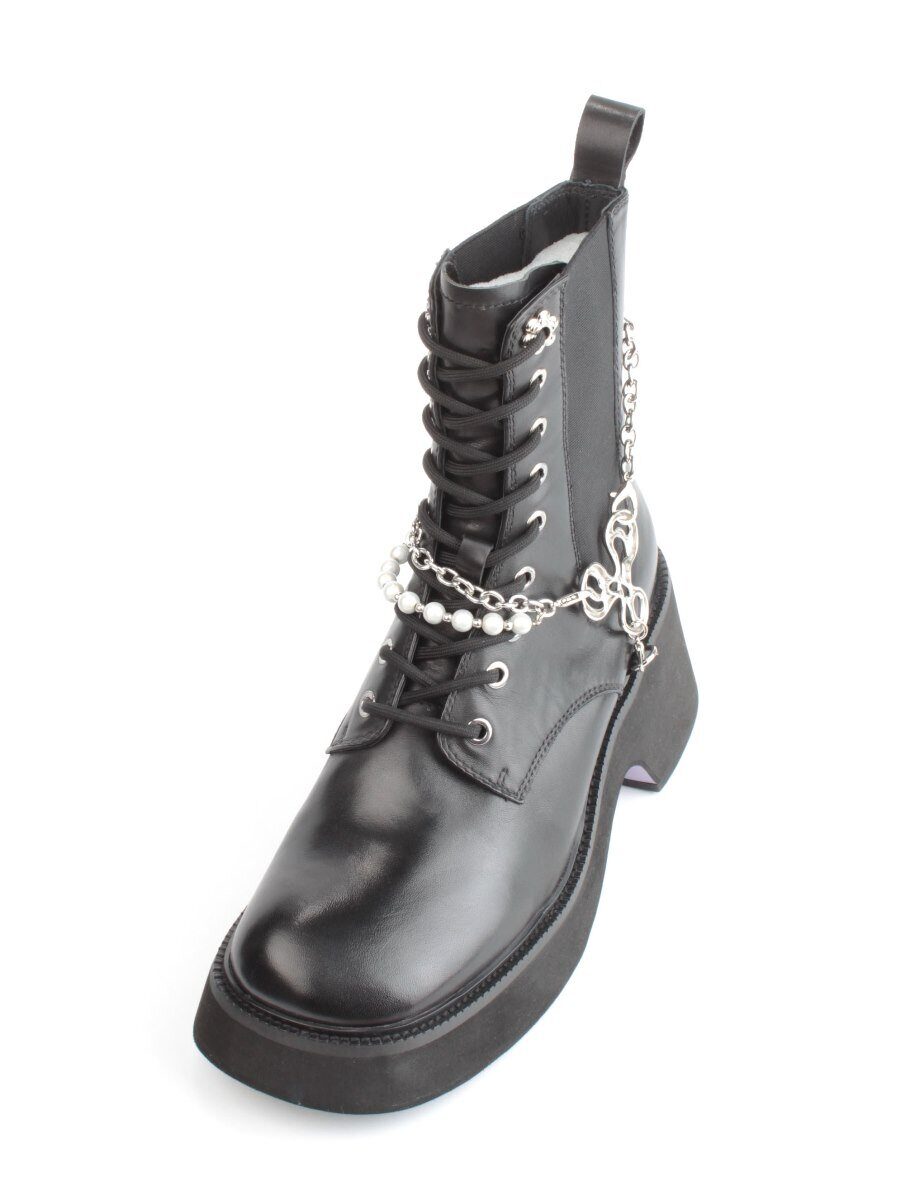 01-GZ6190-L61 BLACK Ботинки демисезонные женские (натуральная кожа)