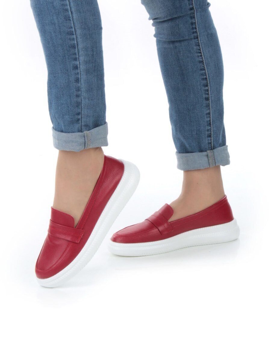 03-ZL-8501 DK. RED Полуботинки женские (натуральная кожа)
