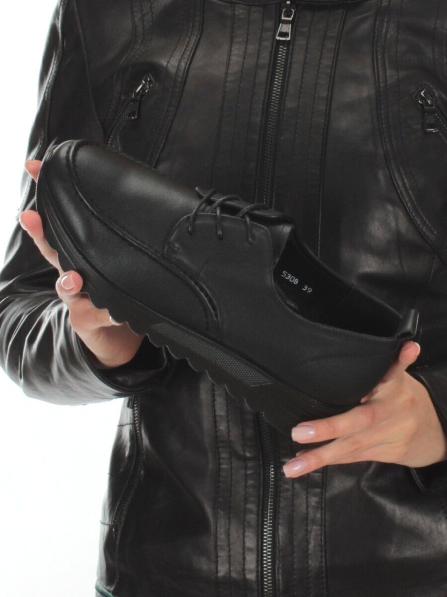 03-5308 BLACK Полуботинки женские (натуральная кожа)