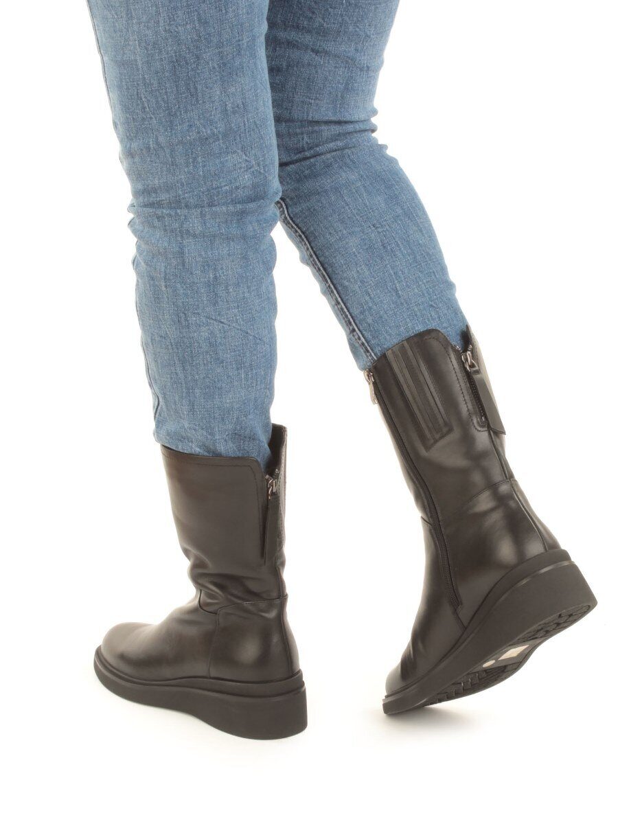 Z4212M BLACK Полусапоги зимние женские (натуральная кожа, натуральный мех)