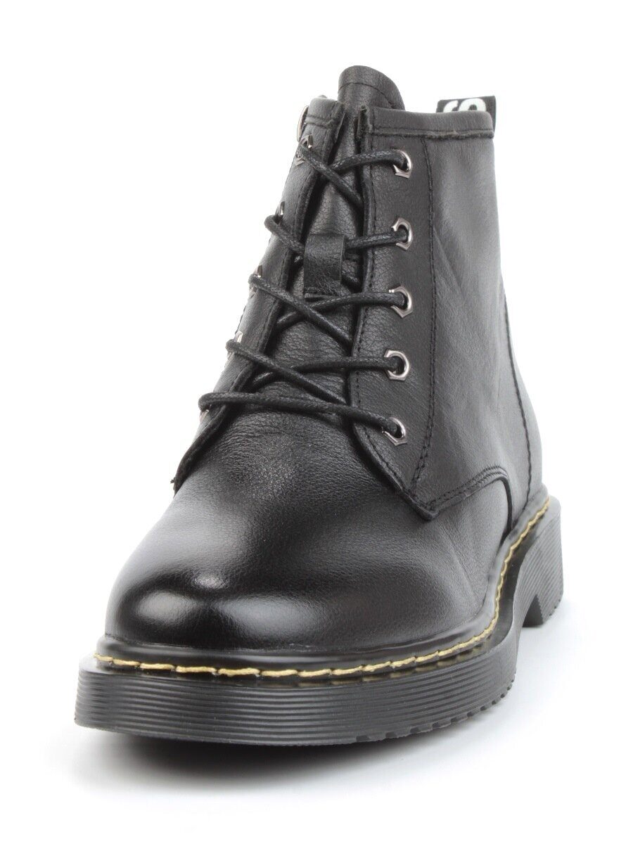 01-CCO22-1P BLACK Ботинки демисезонные женские (натуральная кожа, байка)