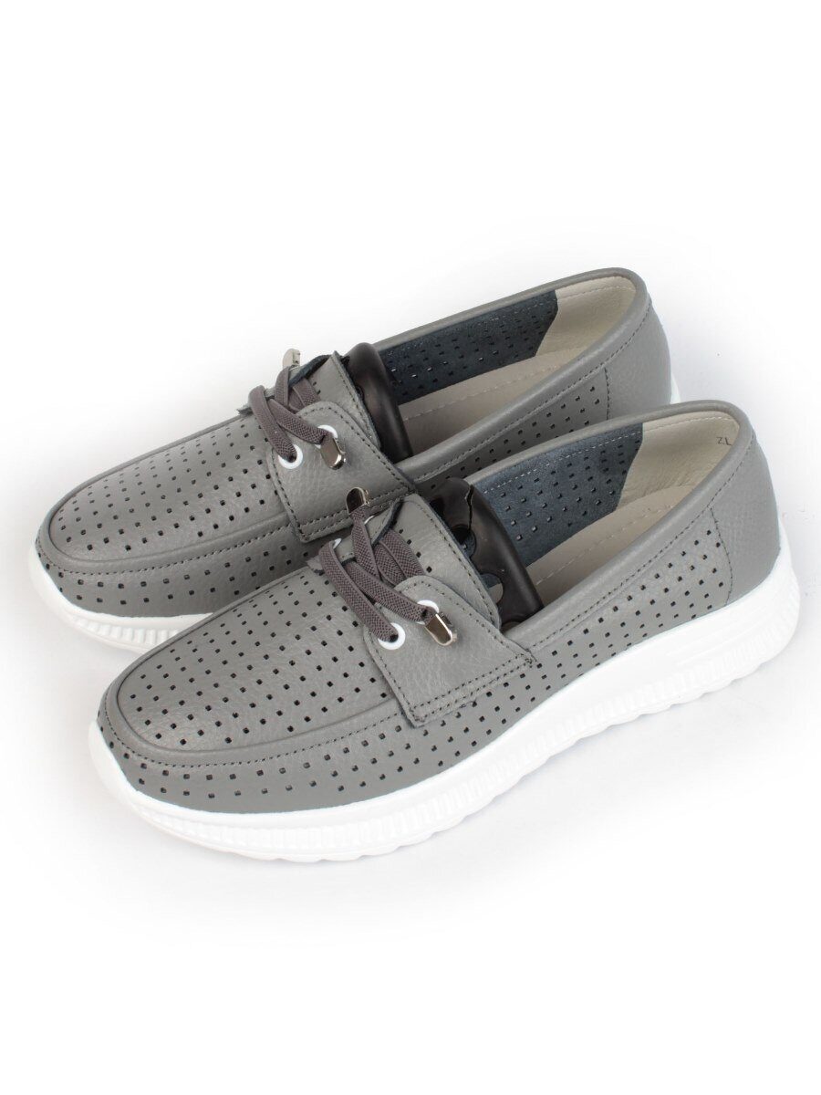 03-ZL-8861 DK. GRAY Полуботинки женские (натуральная кожа)