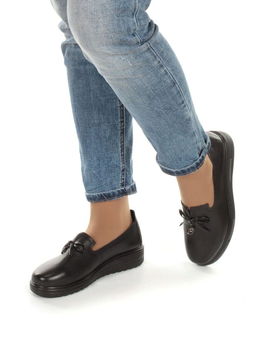 03-5071 BLACK Полуботинки женские (натуральная кожа)