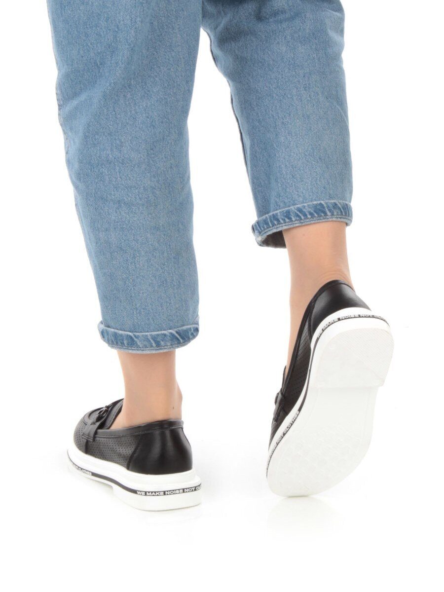 03-PDD170-3 BLACK Лоферы женские (натуральная кожа)