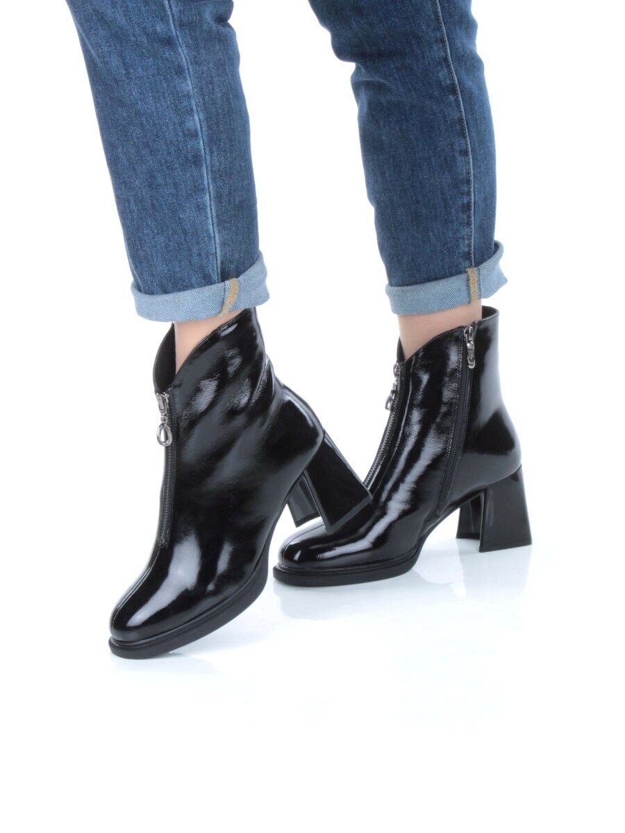 04-M3-H247 BLACK Ботильоны зимние женские (натуральная кожа, натуральный мех)