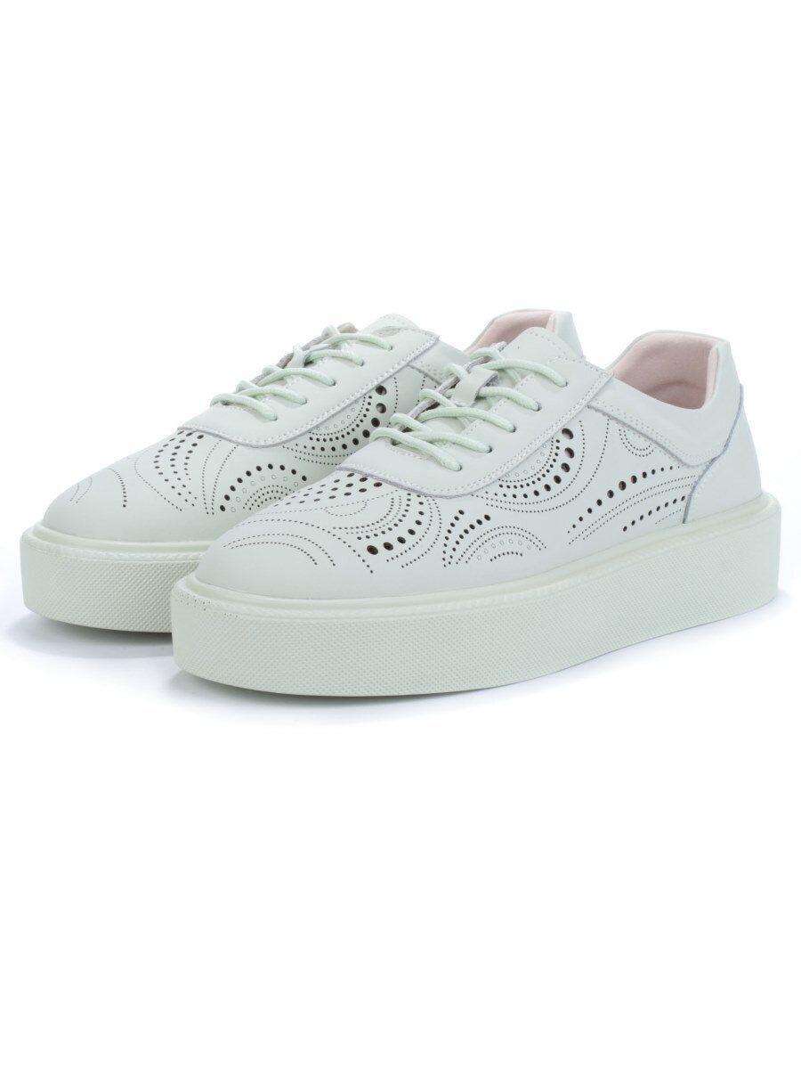 05-PDD166-3 LT.GREEN Кроссовки женские (натуральная кожа)