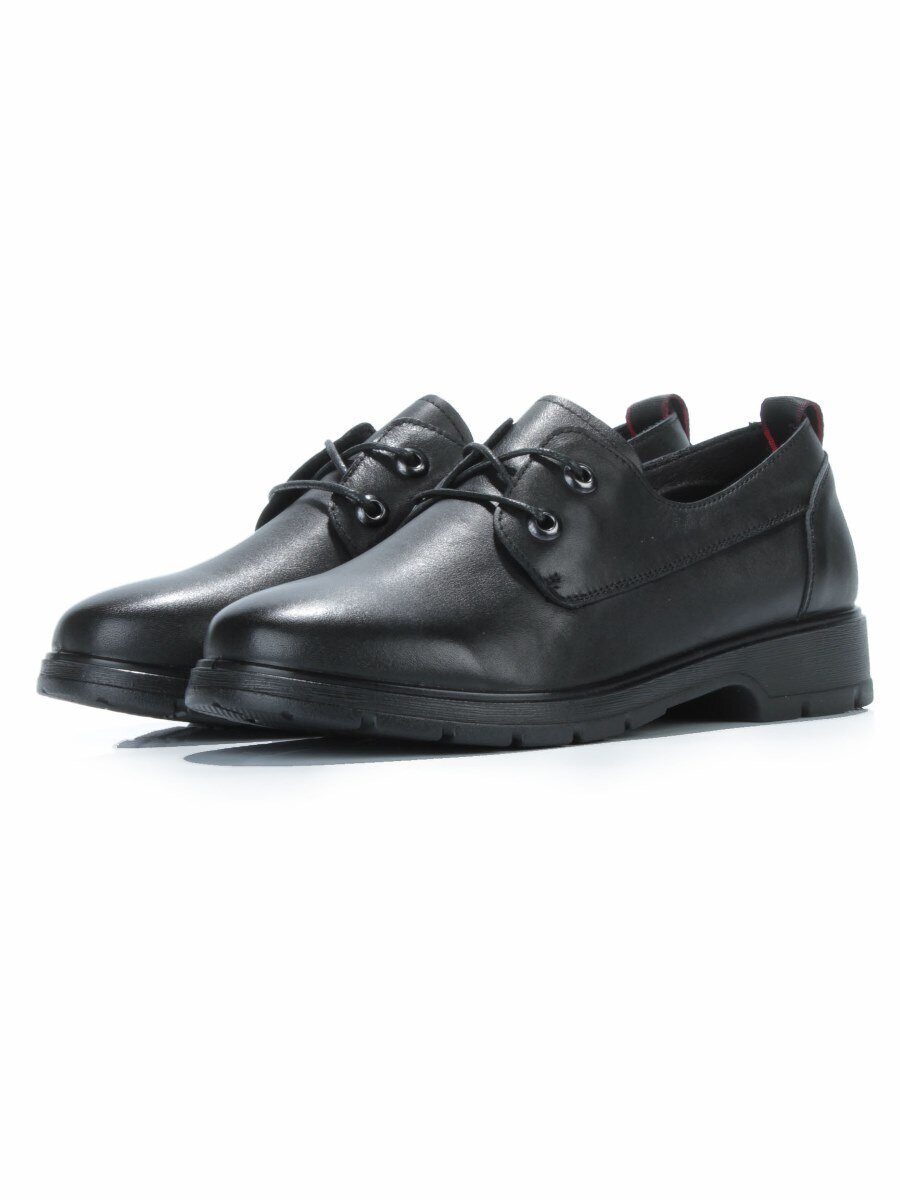 03-5077 BLACK Полуботинки женские (натуральная кожа)