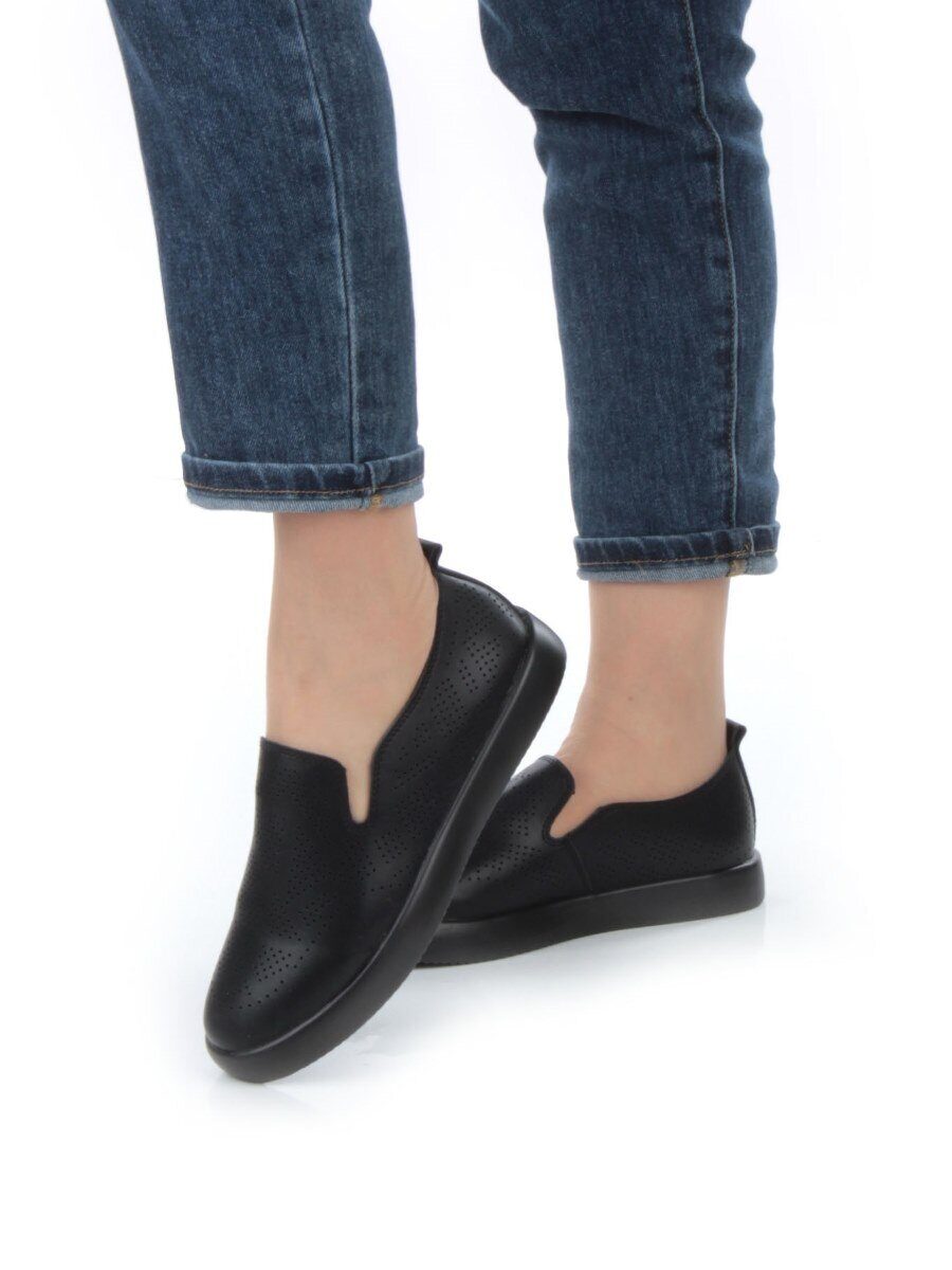03-YD18-1D BLACK Полуботинки женские (натуральная кожа)