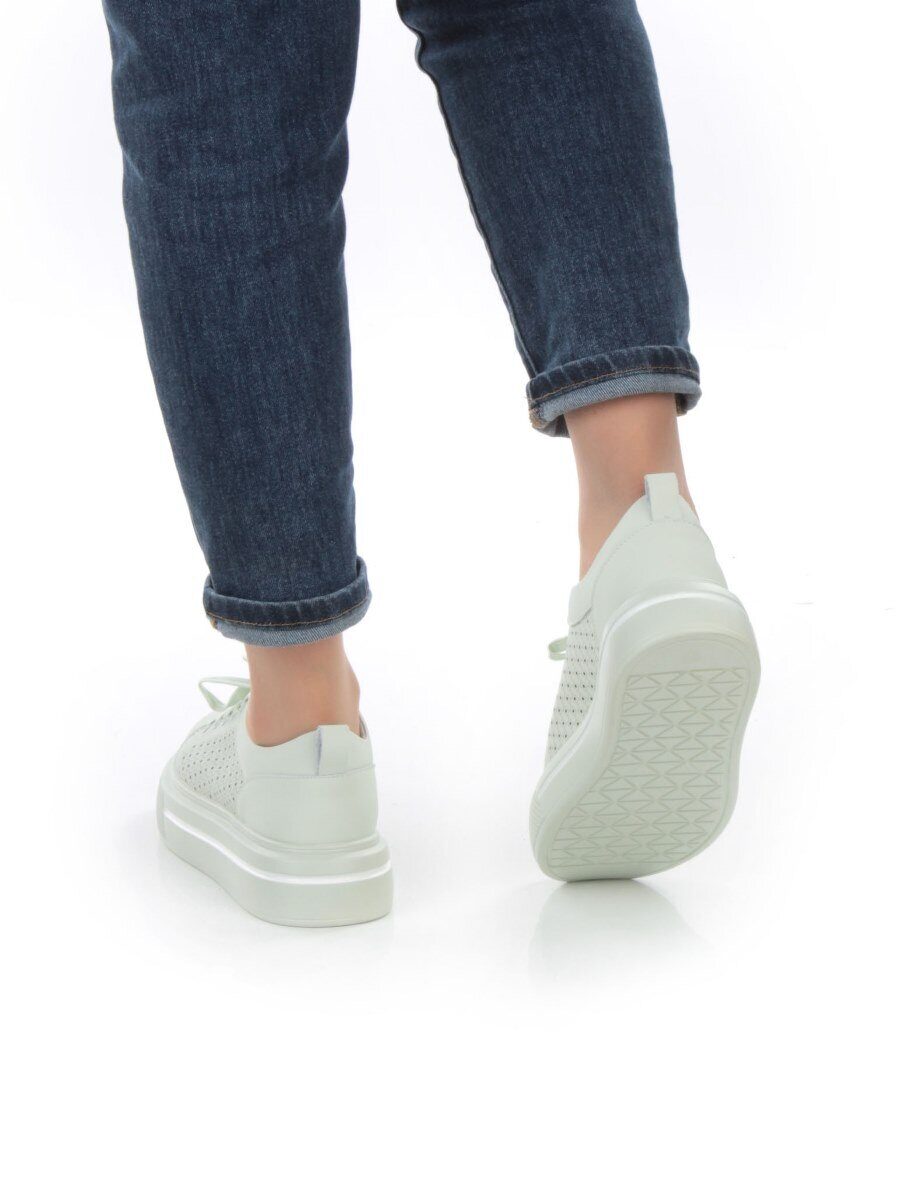 05-DXT52-3 LT. GREEN Кроссовки женские (натуральная кожа)