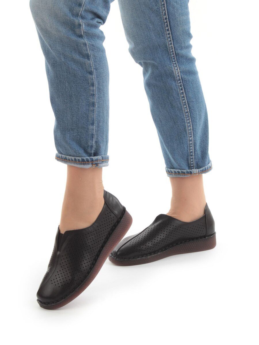 03-5001-1 BLACK Полуботинки женские летние (натуральная кожа)
