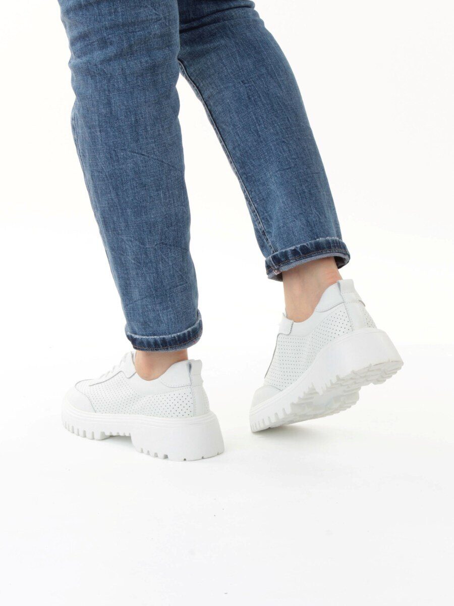 03-YH329-1 WHITE Полуботинки женские (натуральная кожа)