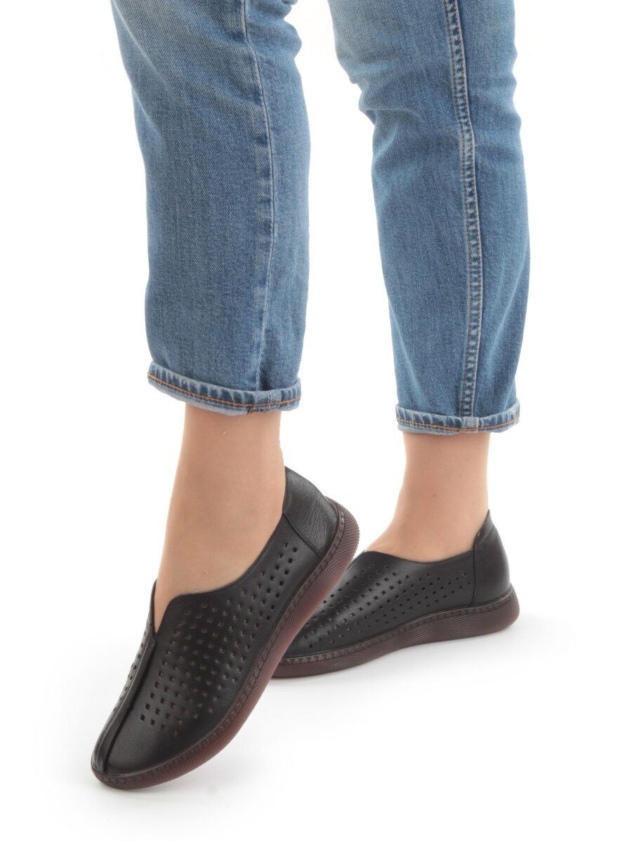 03-5002-1 BLACK Полуботинки женские летние (натуральная кожа)